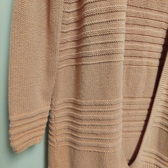 Old Navy Pink Longline Duster Cardigan M Cozy Open Front Minimal - Picture 2 of 6